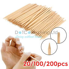 20/100 Nail Art Orange Wood Sticks Cuticle Pusher Remover Pedicure Manicure Tool