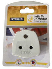5 Amp Round Pin to Square Pin 13 Amp Adaptor Plug Socket   India to UK Pack Of 2
