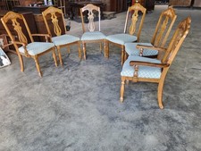 Six high back carved dining chairs 2 carvers 4 chairs