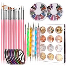 25Pcs Nail Art Brushes Set Gel & Acrylic Dotting Pens  Painting and Manicure UK