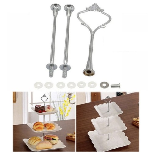 5pc tier silver cake plate - 5pc,