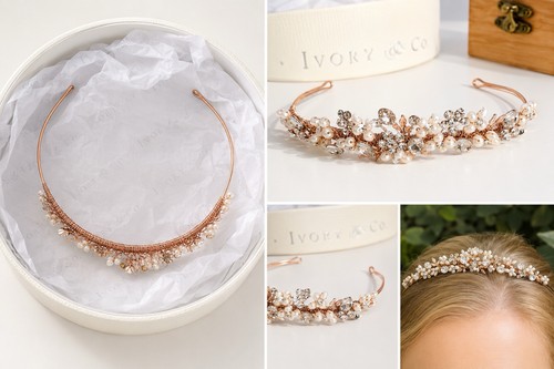 Ivory tiara floral - tiara.,
