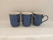 3x Denby Mugs Imperial Blue