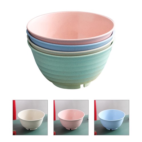 4pcs wheat straw serving bowl - straw,