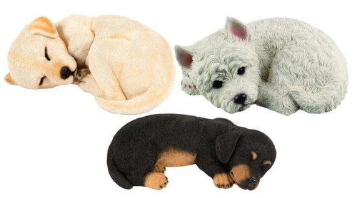 Sleeping dog ornament - dog, resin