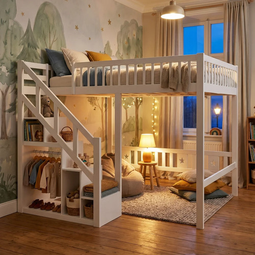 Solid wood loft bed - solid,