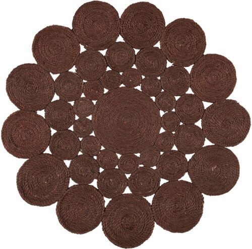 Rug round jute design - jute,