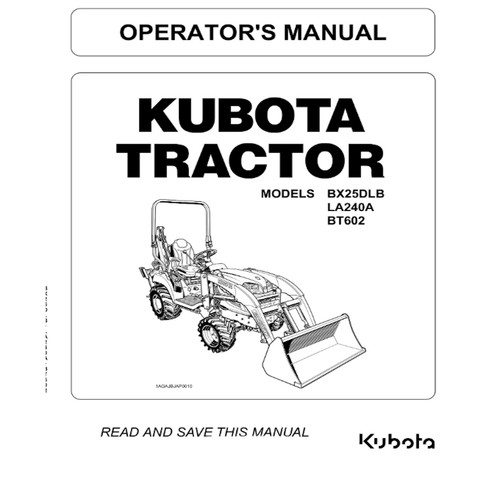 Operator manual kubota - operator's,