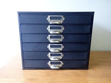 Vintage metal table top filing drawers