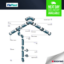 Floplast - Black Round 112mm Gutter and 68mm Pipe Fittings Selection of Fittings