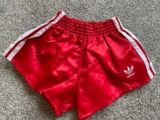 Brand New Vintage Adidas Nylon Short Red Glanz Sprinter Shiny football shorts