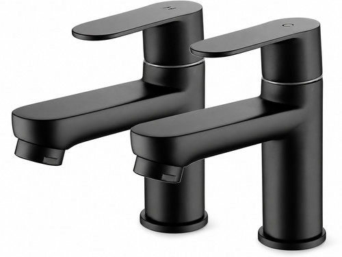 Matt black basin pillar taps - pillar,