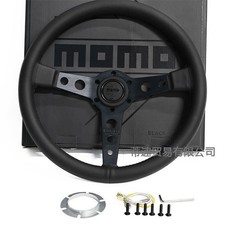 For MOMO Prototipo P5 Black Edition 350mm Steering Wheel Genuine Leather