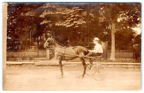 1910 rppc man horse - 1910-20's,