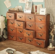 Wooden Storage 16 Drawers Cabinet Unit Home Office Little Bits Craft Organiser