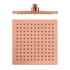 Bathroom ABS 8" Rose Gold Shower Head Sprayer Square Round Rainfall Shower