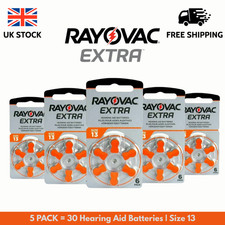 30X RAYOVAC HEARING AID BATTERIES 13 LONG LASTING ZINC AIR PHONAK WIDEX OTICON