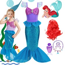 Little Mermaid Princess Ariel Fancy Dress Up Costume Christmas Party Outfit Gift