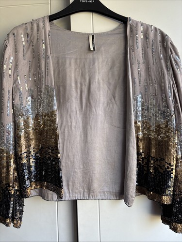 Topshop gold shrug sequins - gold,
