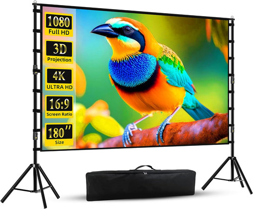 Projector screen with - projector, stand