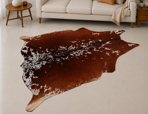 Genuine brown white cowhide - genuine,