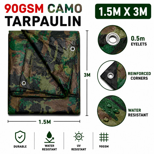 Camouflage tarpaulin x 3m - camouflage, 1.5