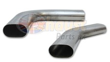 2.5" and 3" Oval Exhaust Mandrel Bend Pipe Stainless Steel Flat Sided 45 90 Deg