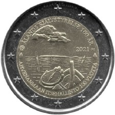 FINLANDIA FINLAND FINNLAND 2 € EURO 2021  " ALAND " FDC BU ST DA ROTOLINO