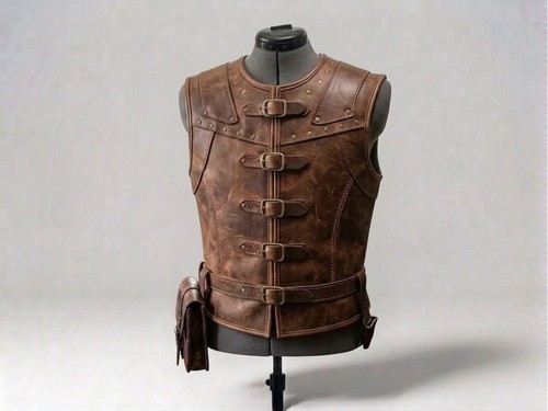 Men genuine leather medieval - men's,