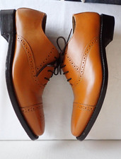 Samuel Windsor Oxford Tan Brown Leather Brogues Shoes Leather Sole Oxford UK 9