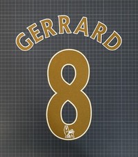 GERRARD #8 2007-2013 Player Size Premier League Gold Nameset Lextra
