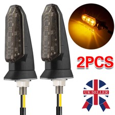 2Pcs 12V Motorcycle Motorbike Turn Signal Light Indicators Lamp Amber Mini LED
