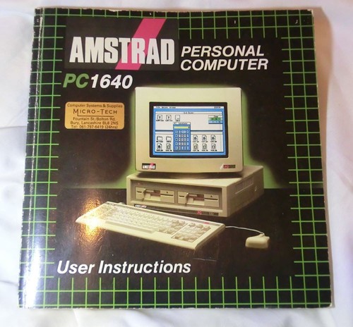 Amstrad pc1640 genuine user - amstrad,