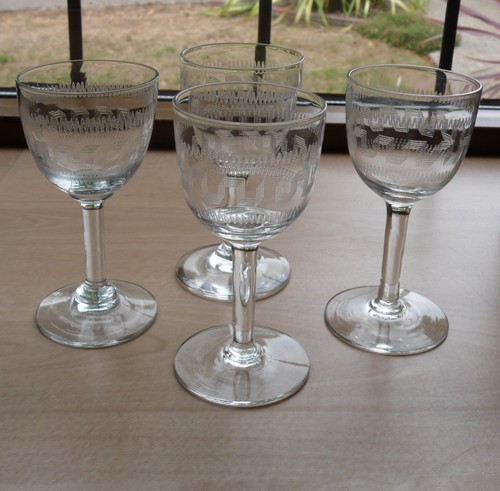 Edwardian liqueur glasses - 4x,