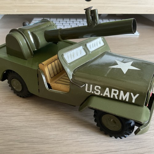 Vintage tin friction army - vintage,