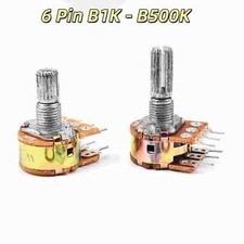 6 Pin B1K - B500K Variable Resistor Adjustable Dual Gang Linear Potentiometer