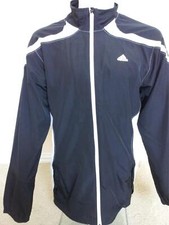 Adidas Mens Black White Medium Front Zip Long Sleeve Jacket Pre-Owned