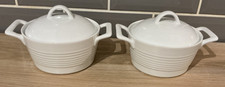 M&S Soup Bowls Lidded White