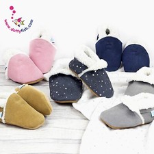 Dotty Fish Suede Baby Slippers