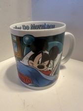 Disney Store Mickey Mouse Pluto 24 oz Extra Large Coffee Mug Early Mornings