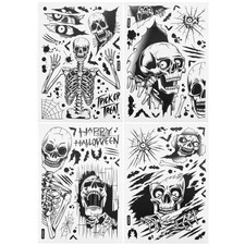  4 Sheets Déco Halloween Décalcomanies Murales Du Festival Décoration Festive