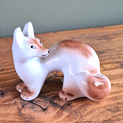 Ussr porcelain fox figurine - porcelain,