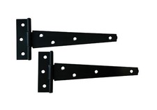 2 Black Steel Tee Hinges 150mm