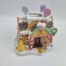 PartyLite Gingerbread Village House Tealight Holder Christmas Ceramic