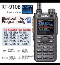Radtel RT-910b PROGRAMED MARINE Air Band VHF UHF AM FM CB.2 ANTENNAS Scanner