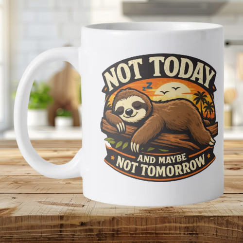 Not today sloth mug funny - |,