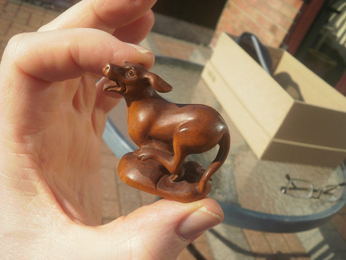 Hand carved wood netsuke - 1a.,