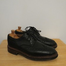 Grenson Black Leather Brogues Shoes 7 G England Brogue Leather English