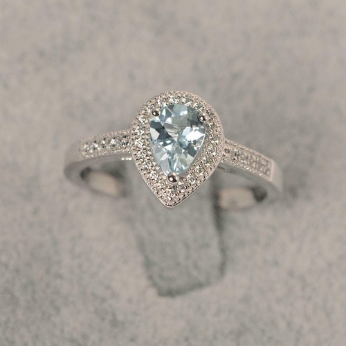 3ct simulated aquamarine ring - 3ct,