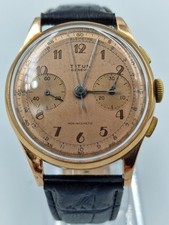 Titus Geneve 18k Gold Chronograph  - Vintage Manual Wind Watch